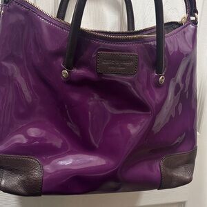 Kate Spade Glossy Purple Tote with Brown Trim